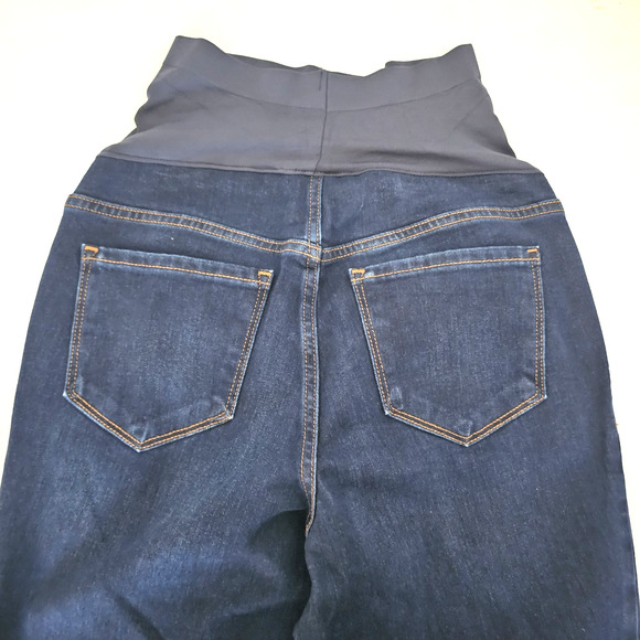 Old Navy Maternity SIZE 8 Jeans Skinny Full Panel Blue Dark Wash Stretch - Picture 4 of 9